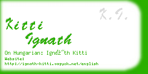 kitti ignath business card